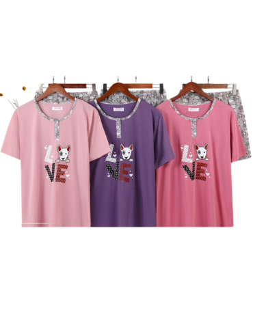 Pijama de Algodón Mujer Colores Surtidos x 12 Unds. Talla: M - L - XL - XXL