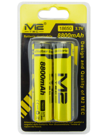 10 Set Pilas M2 - Tec 18650 3.7V -  8800 Mah (1 Set Trae 2 PCS)