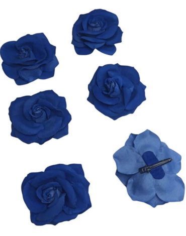 Pinche Rosa de Gamuza Color Azul x 12 Unds. Medida: 7.5 cm aprox.