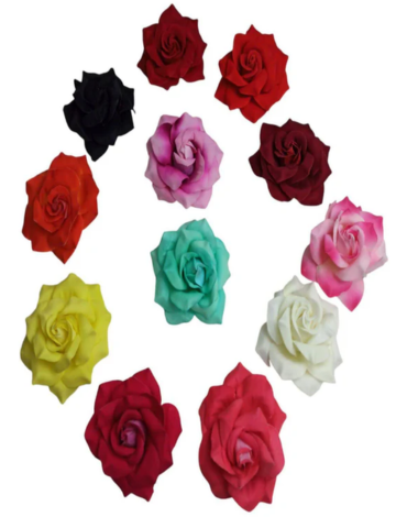 Pinche Rosa Gamuza Colores Surtidos x 12 Unds. Medida: 10.5 cm aprox.