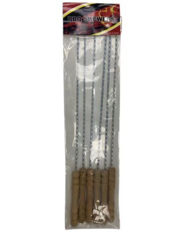 6 Set de Brochetas de Metal Curva (1 Set Trae 6 PCS) Medida: 30 cm aprox.