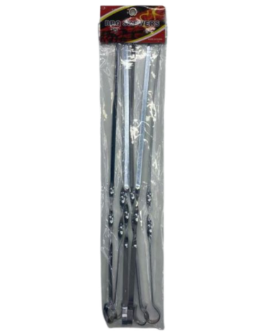 6 Set de Brochetas de Metal Plana (1 Set Trae 6 PCS) Medida: 40 x 0.6 cm aprox.
