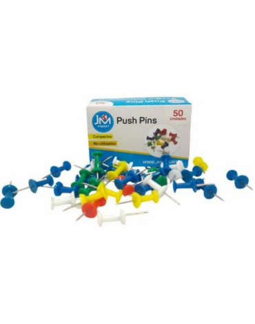 6 Cajas Pinchos Push Pins Multicolor (1 Caja Trae : 50 PCS )