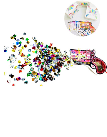Pistola Inflable de Confeti  x 12 Unds.Medida: 23 x 13 cm aprox.