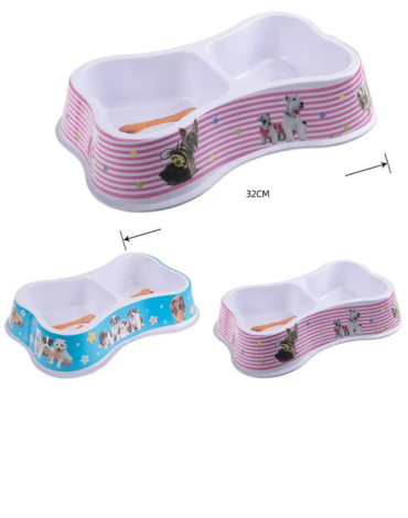 Plato para Mascotas de Plástico x 6 Unds. Medida: 32*17*7 cm aprox