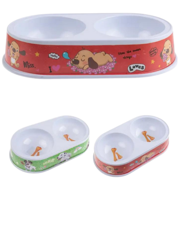 Plato para Mascotas de Plástico x 6 Unds. Medida: 25.*15*5 cm aprox