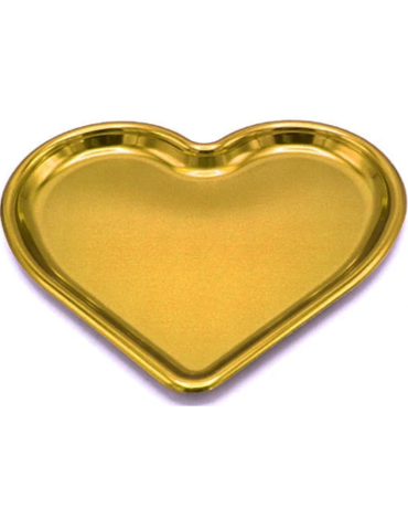 6 Set Platos Desechables Corazón Color Dorado (1 Set Trae 6 PCS) Medida: 18.5 cm aprox.