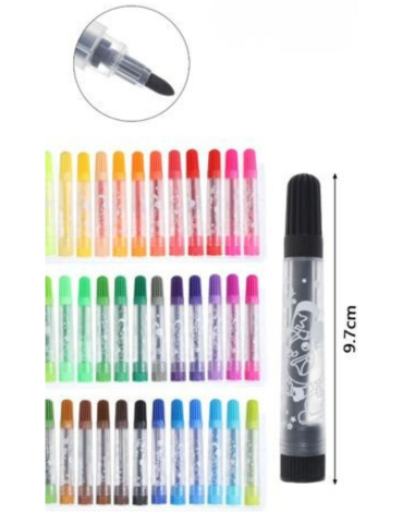 6 Estuche de Plumones Colores Surtidos.(1 Caja Trae: 36 PCS )