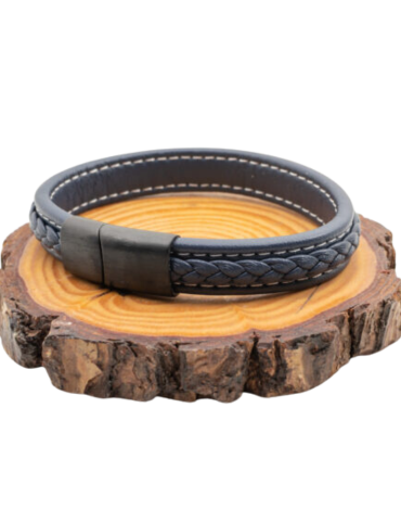 Pulsera Hombre Eco Cuero y Acero x 6 Unds