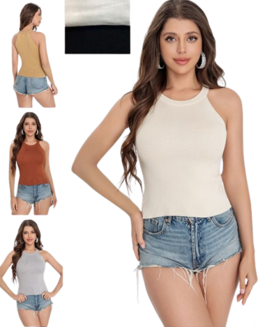 Polera Musculosa de Mujer Colores Surtidos x 12  Unds Talla: Estándar