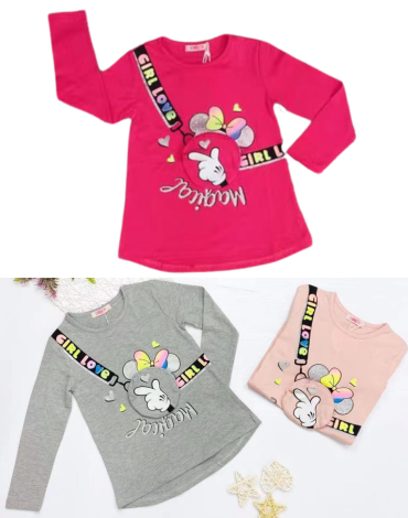 Polera Manga Larga Colores Surtidos x 18 Unds. Talla: 4 - 6 - 8 - 10 - 12 - 14 Años.