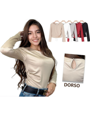 Polera de Satin de Dama x 12 Unds.Talla: S - M / L - XL