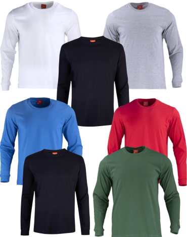 Polera de Hombre Manga Larga (Elegir Talla y Color) x 10 Unds. Tallas: XXS a 4XL