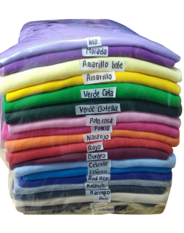Polera de Algodón Unisex  (Elegir Color) x 12  Unds. Talla: S a XL.