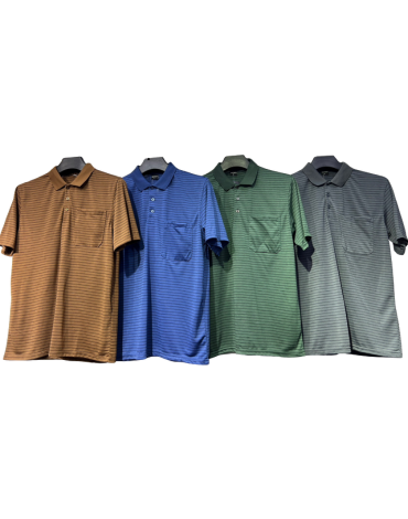 Polera de Hombre con Cuello Colores Surtidos x 16 Unds. Talla: M - L - XL -XXL