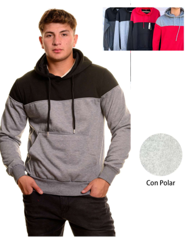 Polerón de Hombre Interior Polar con Gorro x 20 Unds. Tallas: M  - L  - XL -  2XL - 3XL