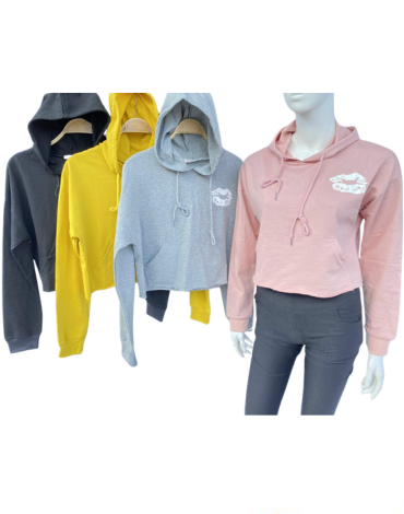 Polerón Delgado Canguro de Mujer Colores Surtidos x 12 Unds.Tallas: S - M - L