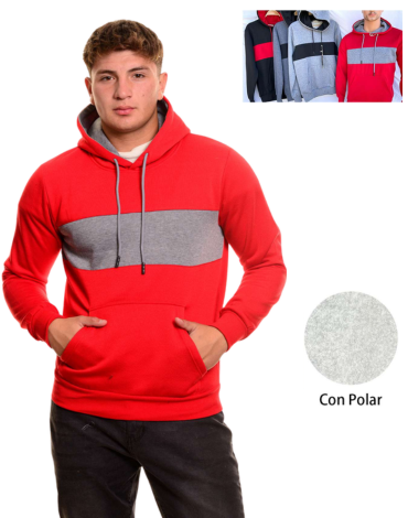 Polerón de Hombre Interior Polar con Gorro x 25 Unds. Tallas: M  - L  - XL -  2XL - 3XL