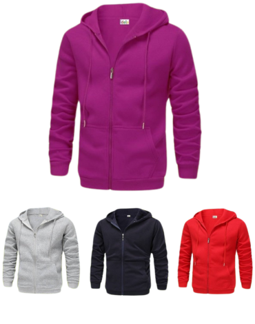 Polerón Unisex con Cierre Colores Surtidos x 48 Und. Talla:4 / 6 - 6  / 8 -10 / 12  - 12 - 14