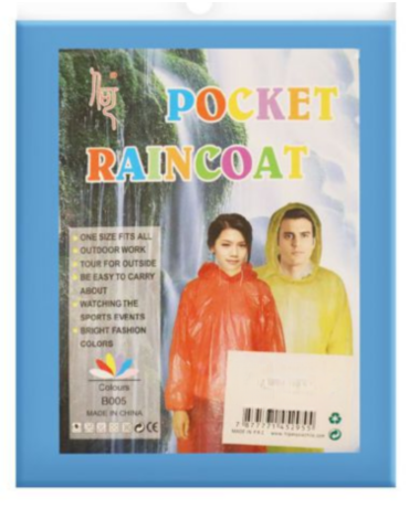 Capa Poncho Impermeable x 12 Unds. Medida: 85 x 110 cm aprox.