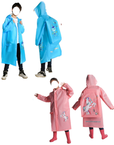 Poncho Impermeable Infantil Colores Surtidos x 12 Unds. Talla: M - 3XL