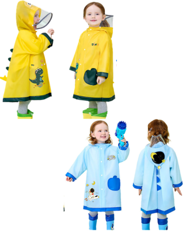 Poncho Impermeable Infantil Colores Surtidos x 4 Unds. Talla: S a XXXL