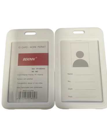 Porta Credencial Vertical Doble Cara Color Blanco x 50  Unds.