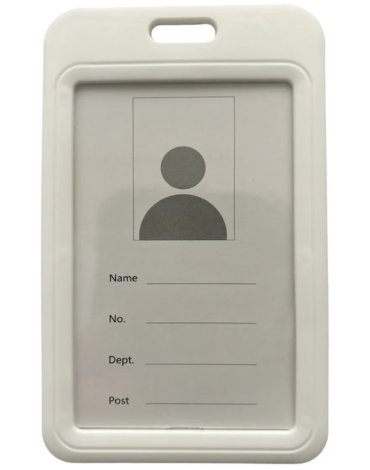 Porta Credencial Vertical Doble Cara Color Blanco x 50  Unds.