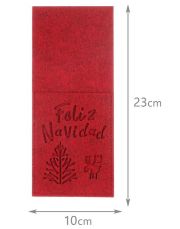 Porta Cubiertos de Navidad x 12 Unds. Medida: 23 x 10 cm aprox.