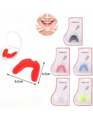 Protector Bucal Colores Surtidos x 12 Unds. Medida: 6.5 x 4.3 cm aprox.