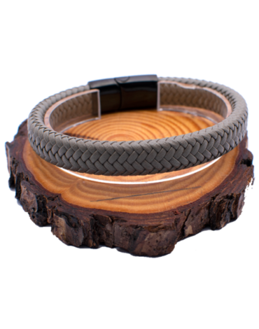 Pulsera Hombre Color Gris. x 6 Unds
