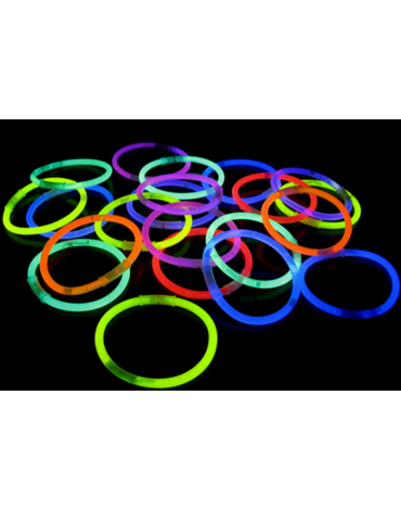 Pulsera Fluor Colores Surtidos x 100 Unds.