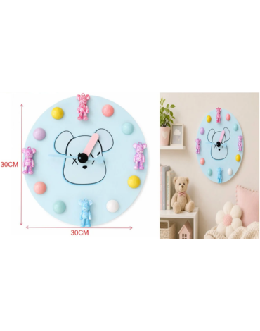 Reloj Infantil Ositos x 4 Unds. Medida: 30 cm aprox.