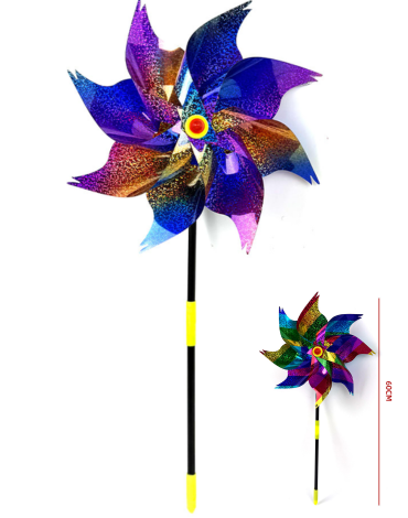 Remolino de Viento Holográfico Colores Surtidos x 36 Unds. Medida: 24 x 60 cm aprox.