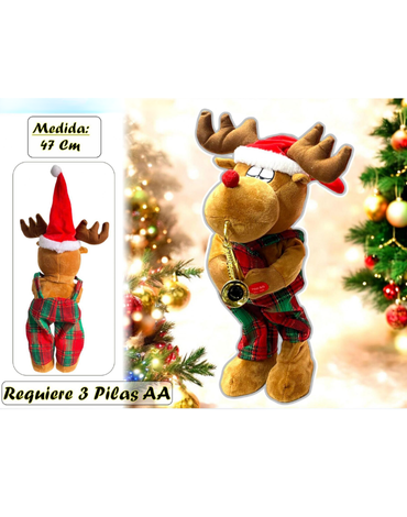 Reno de Peluche Musical Bailarín x 4 Unds. Medidas: 47 cm aprox.