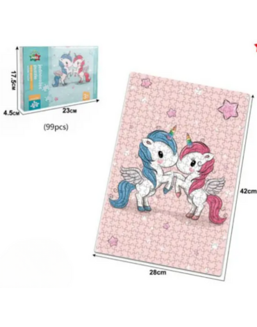 Rompecabezas de Unicornio 99 Piezas x 4 Unds. Medida: 28 x 42 cm aprox.