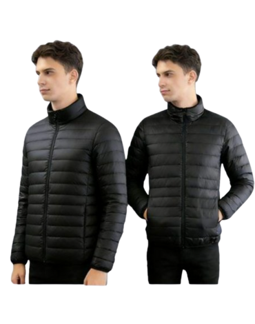 Parka de Hombre sin Gorro Color Negro x 24 Unds. Tallas: XL (S) - 2XL (M) - 3XL (L) - 4XL (XL) - 5XL (2XL)
