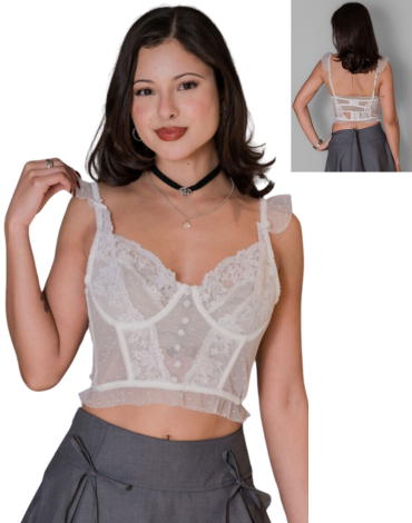 Top de Encaje Colores Surtidos x 3 Unds. Talla: Estándar