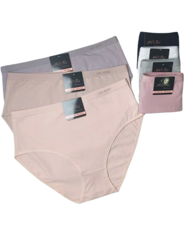 Calzón de Algodón para Dama x 24 Unds. Tallas: 32 (2XL) - 34  (3XL) - 36 (4XL)