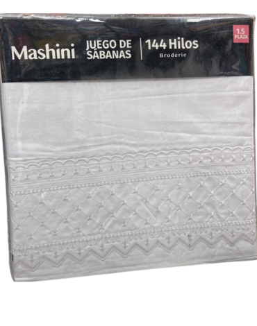 Juego de Sabanas de Plaza 1/2 + 1 Funda de 144 Hilos x 3 Und.