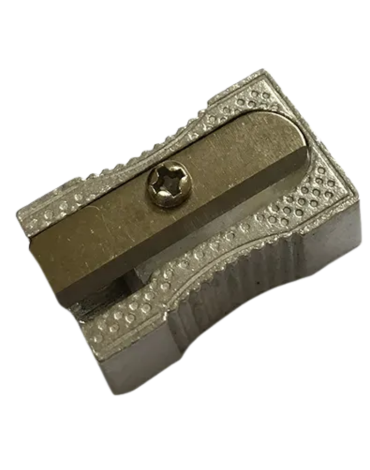 Sacapuntas Metálico Rectangular Cromado 1 Orificio Murano x 12 Unds.