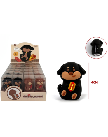 Sacapuntas Plástico Diseño Perro Salchicha x 48 Unds. Medida: 4 cm aprox.