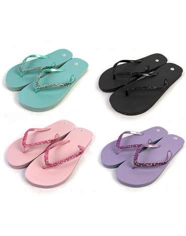 Sandalias Hawaianas para Mujer con Brillo x 48 Unds. Tallas : 36 - 41