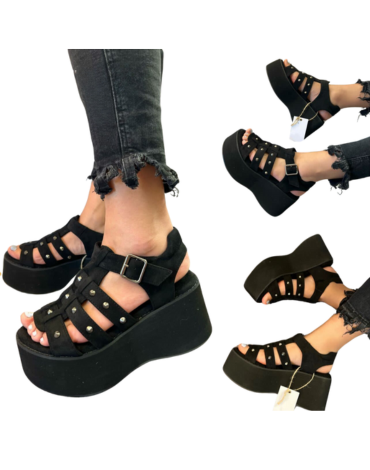 Sandalias con Plataforma Color Único x 8 Pares. Talla: 35 al 40.