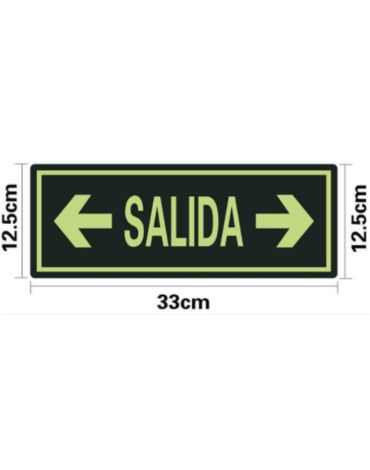 Señalética Salida Luminoso 2 Direcciones x 24 Unds. Medidas: 12.5 x 33 cm