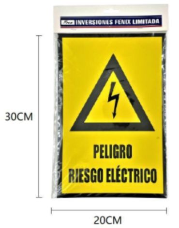 Señalética Peligro Riesgo Eléctrico x 24 Unds. Medidas:30 x 20 cm