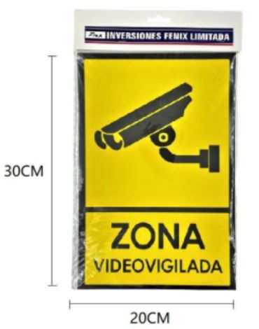 Señalética Zona Videovigilancia x 24 Unds. Medidas: 30 x 20 cm