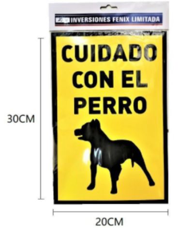 Señalética Cuidado con el Perro x 24 Unds. Medidas: 30 x 20 cm