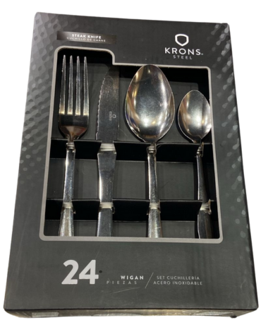 4 Juego de Cubiertos Acero Inoxidable Krons (1 Set Trae 24 PCS)