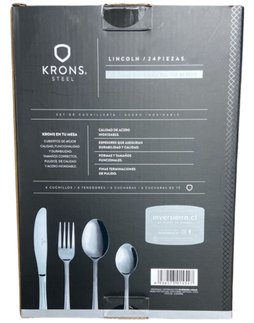 4 Juego de Cubiertos Acero Inoxidable Krons (1 Set Trae 24 PCS)
